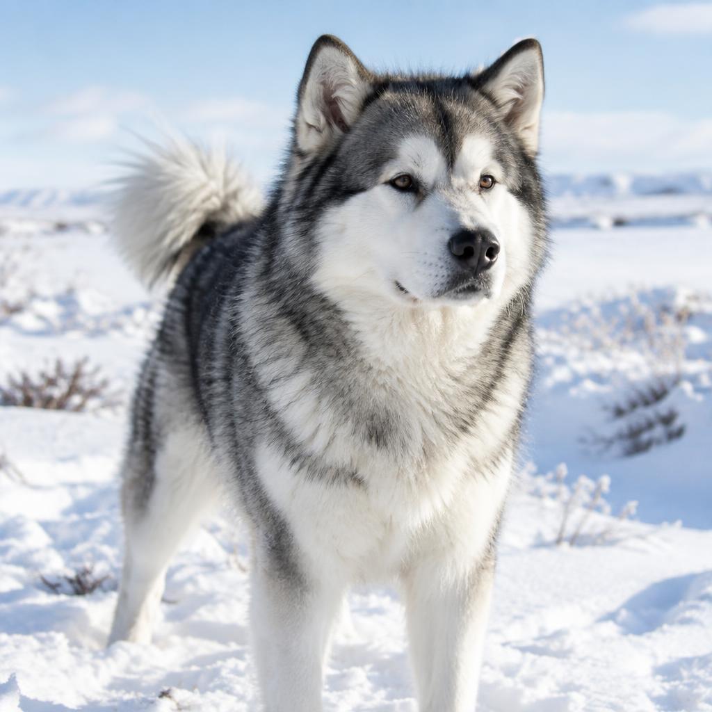 Alaskan Malamute dog portrait
