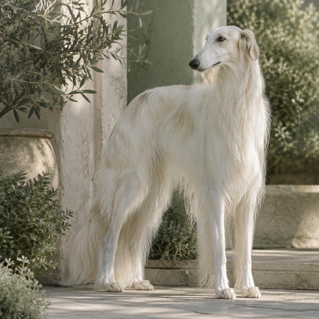 Borzoi dog portrait