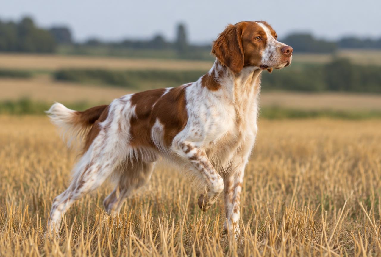 Brittany dog portrait