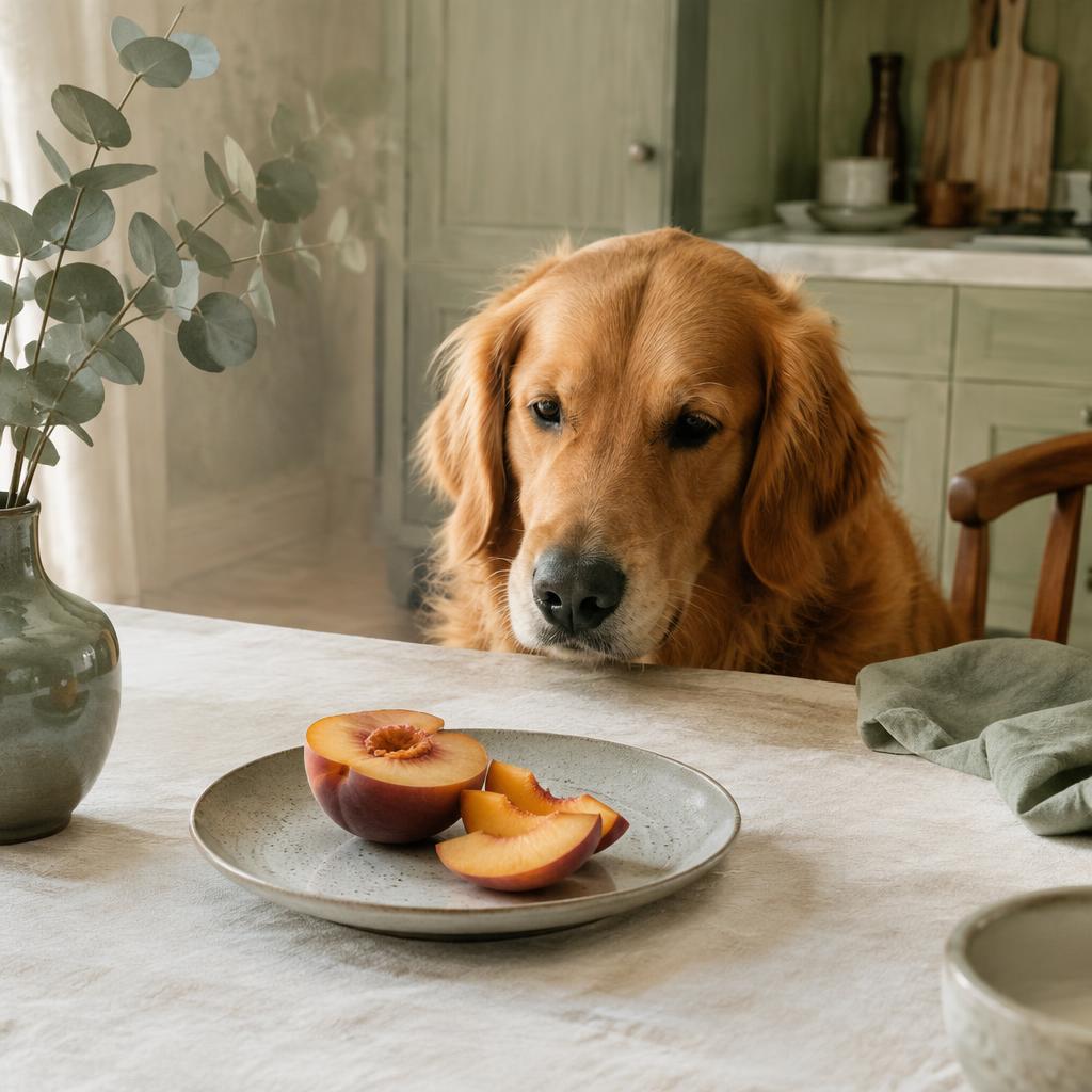 Cover photo for the article Can Dogs Eat Peaches? Stone, Skin and Serving Size