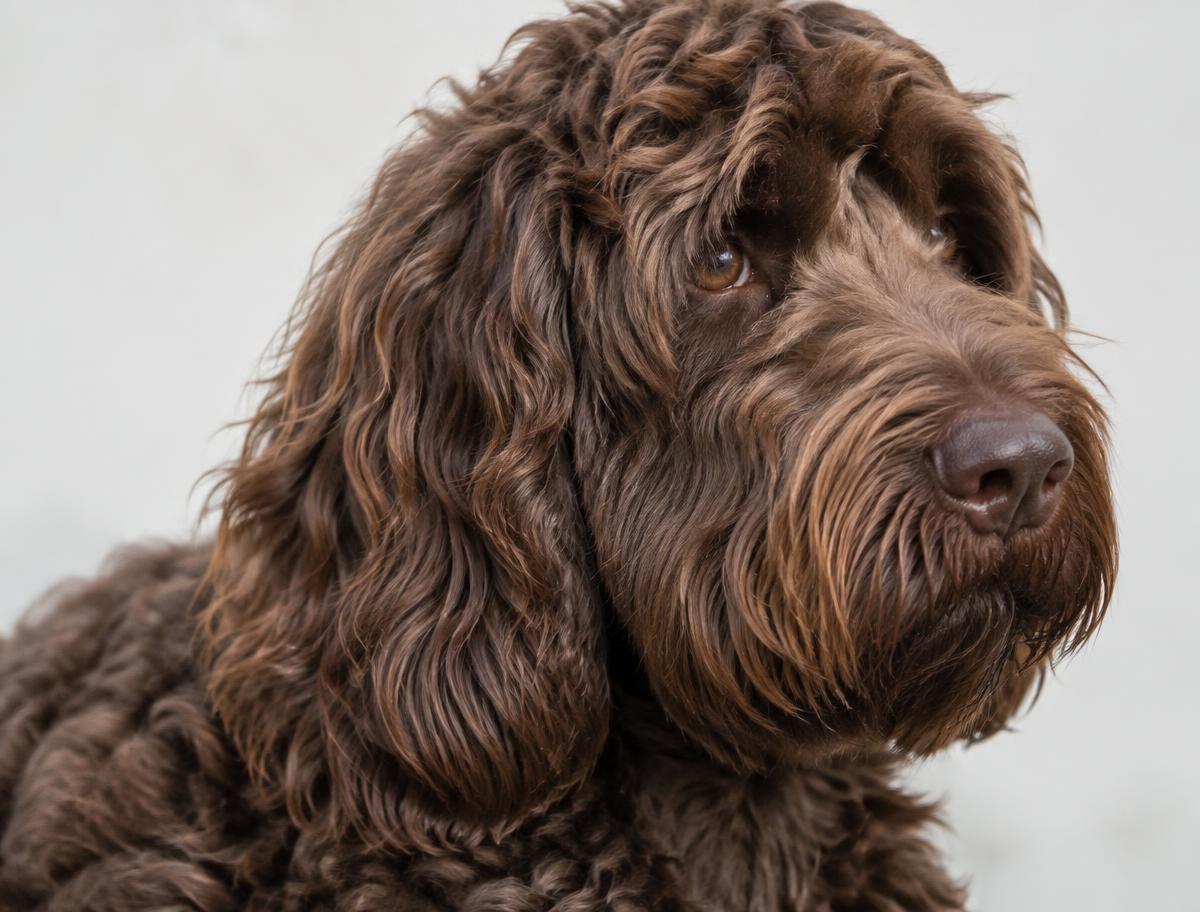 Close up of a Labradoodle's wavy coat