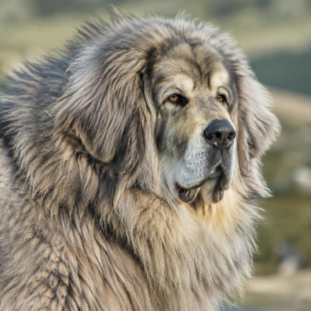 Close up of the thick, lion-like ruff around the neck