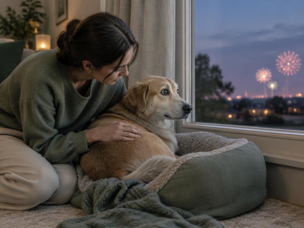 Cover photo for the article Dog Scared of Fireworks: A Calm Preparation and Recovery Plan