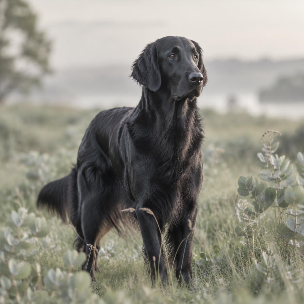 Flat-Coated Retriever dog portrait