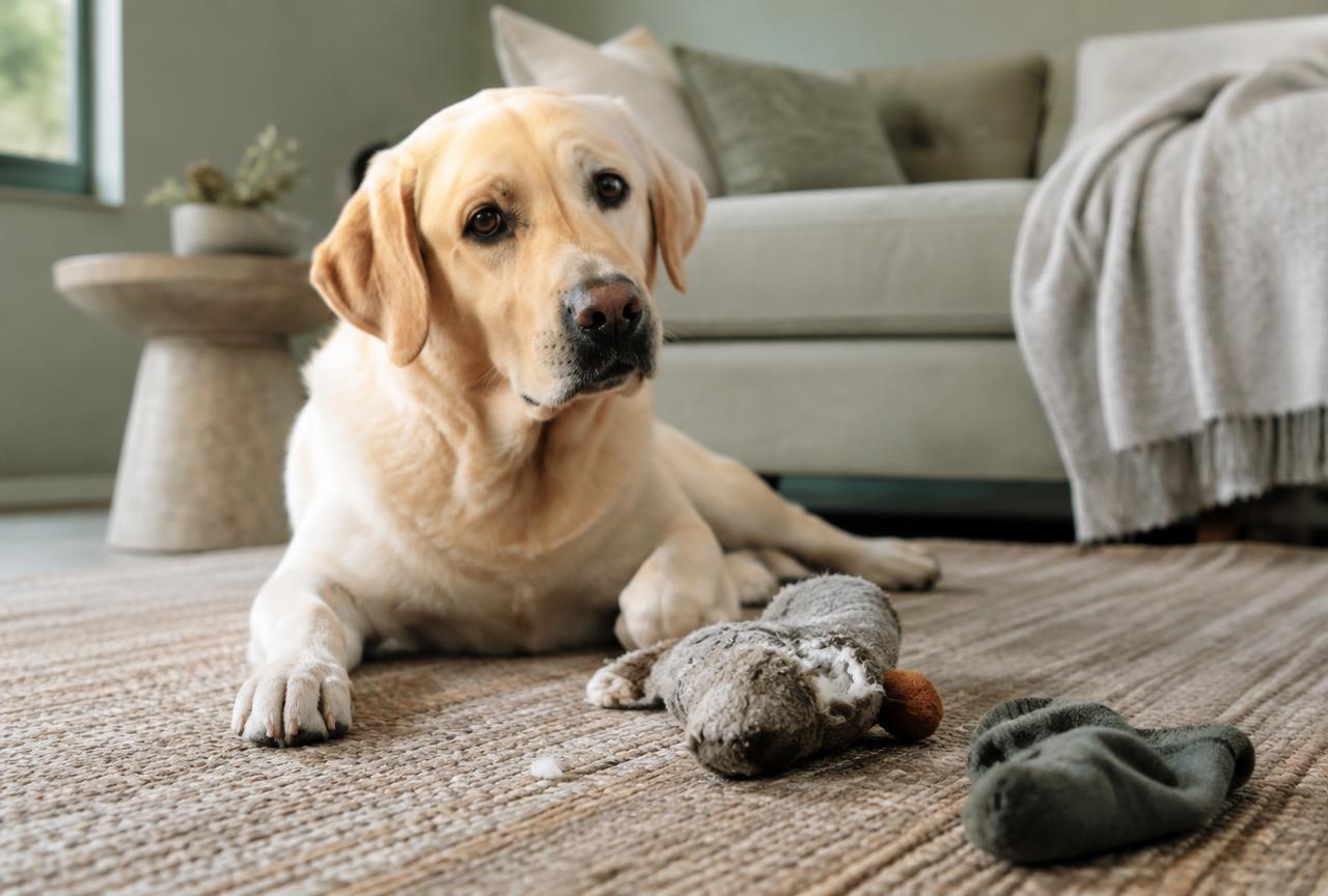 A slow-feeder bowl helps dogs who eat too fast