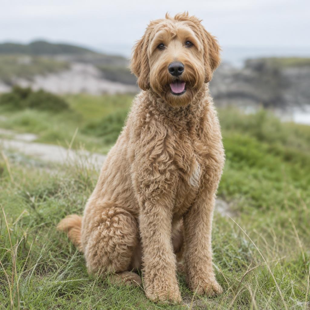 Goldendoodle dog portrait