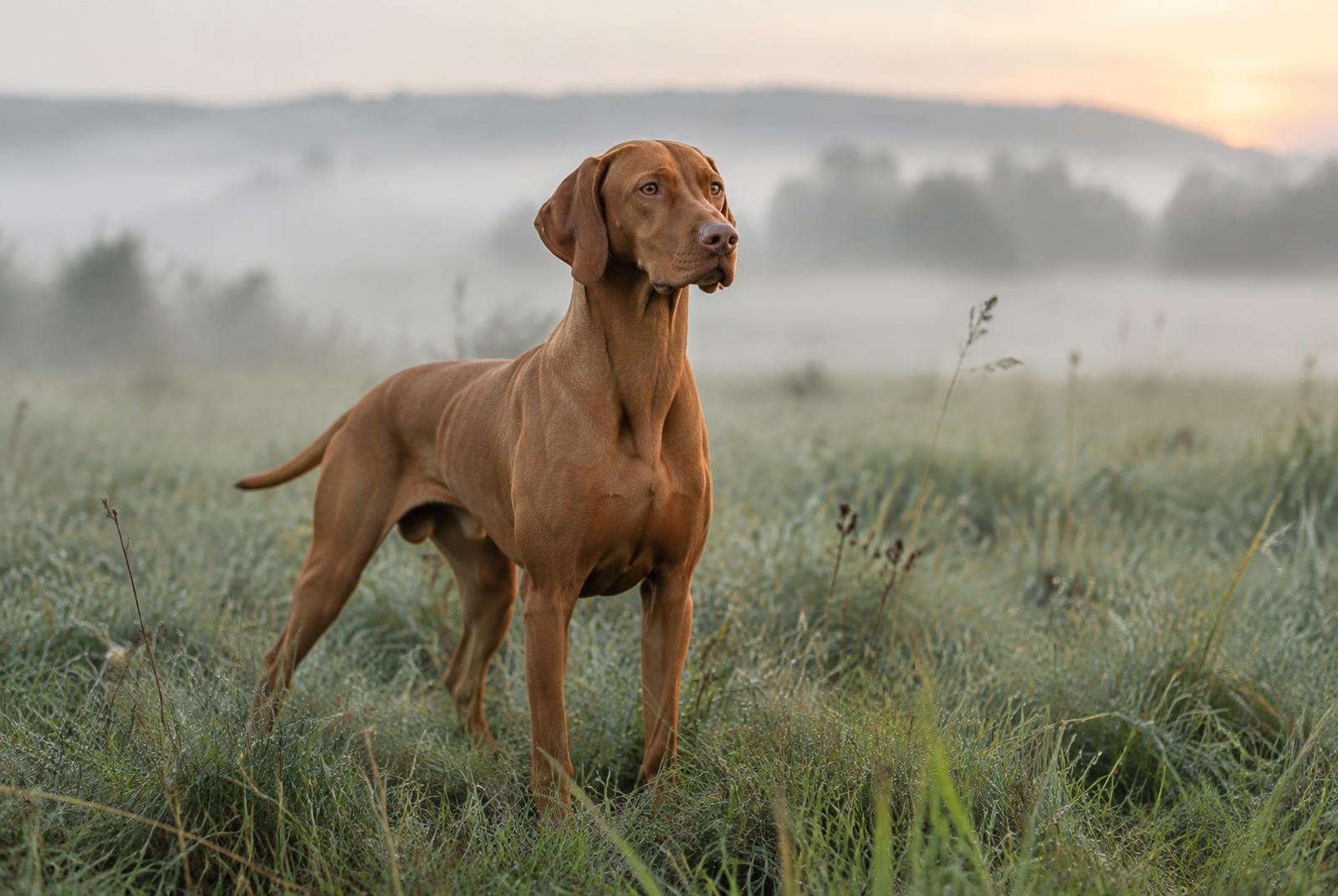 Hungarian Vizsla dog portrait