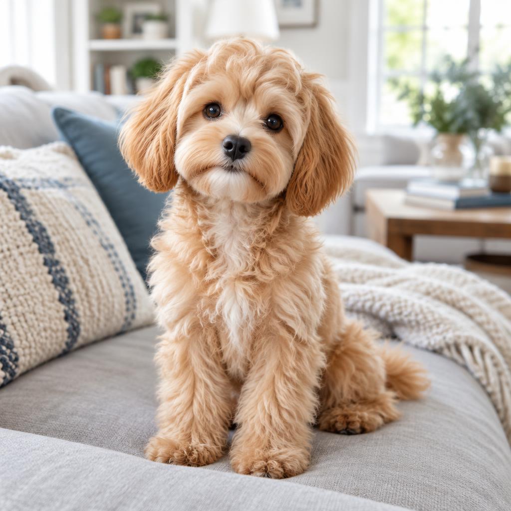 Maltipoo dog portrait