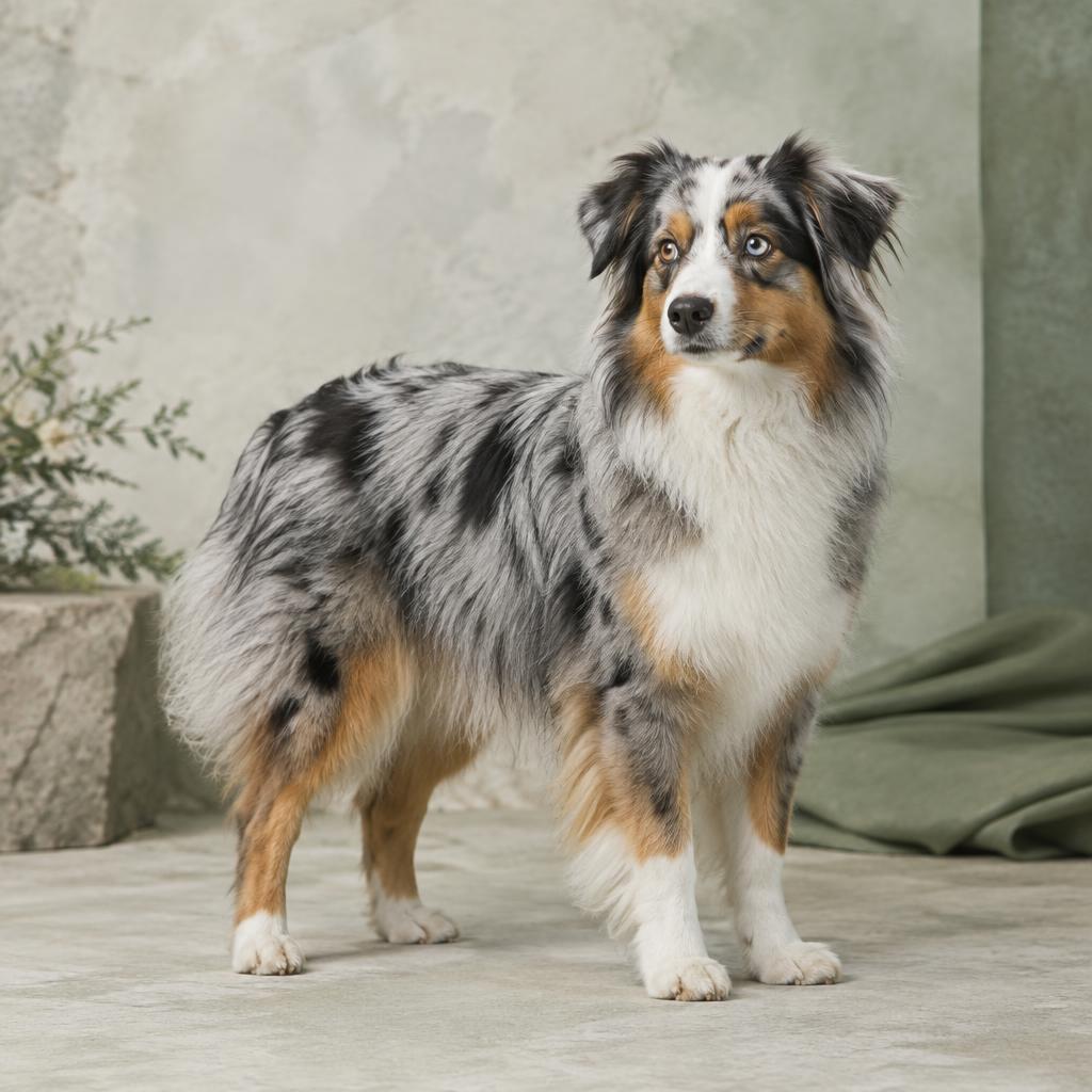 Miniature American Shepherd dog portrait
