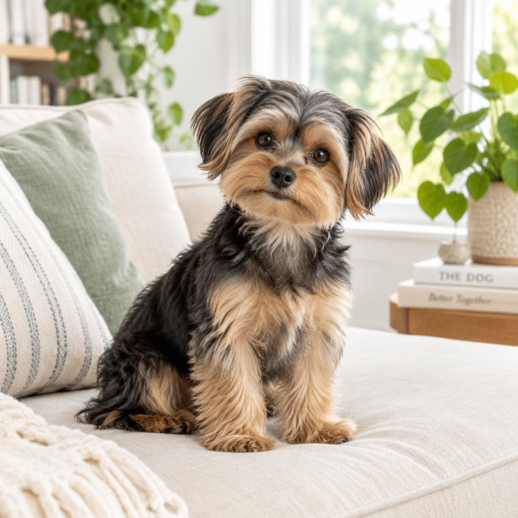 Morkie dog portrait