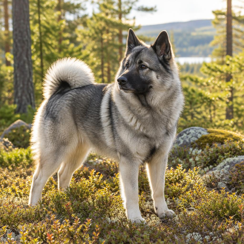 Norwegian Elkhound dog portrait