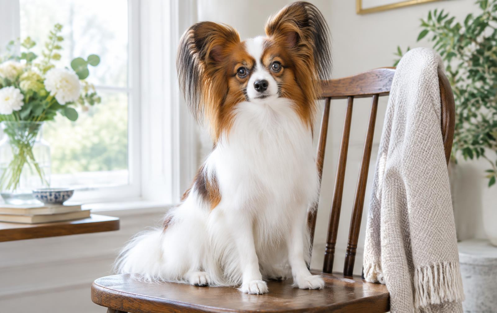 Papillon dog portrait