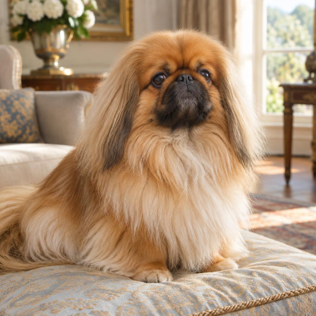 Pekingese dog portrait