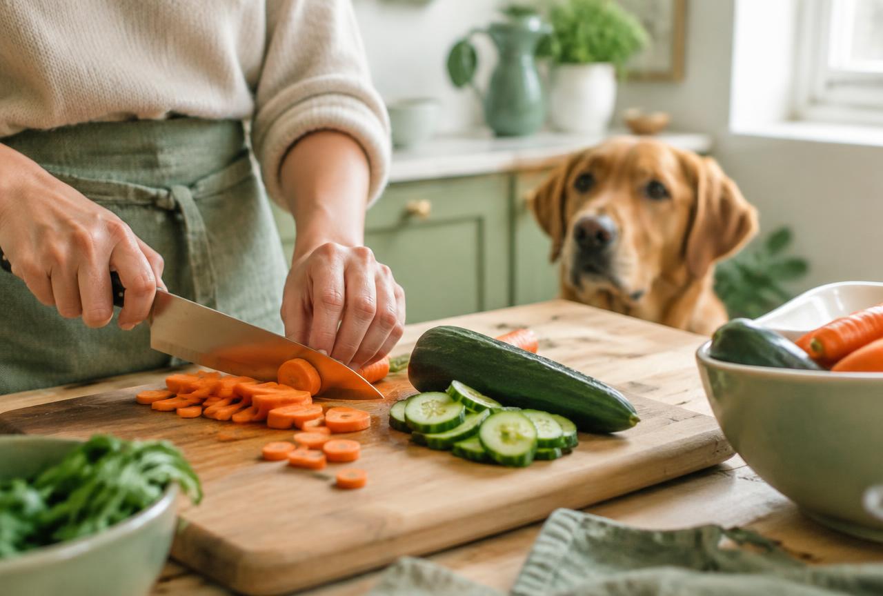 Preparing plain cooked chicken for a dog