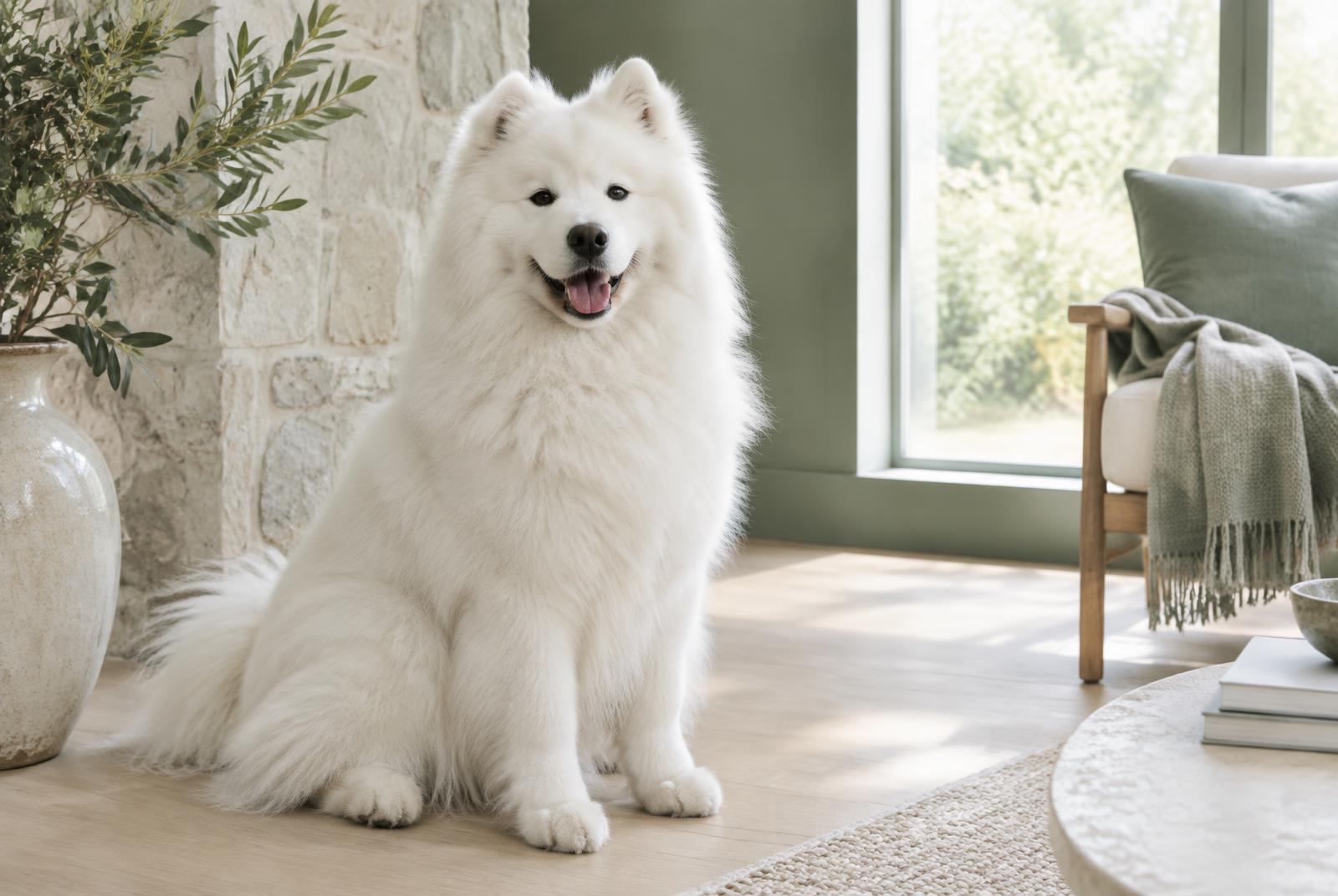 Samoyed dog portrait