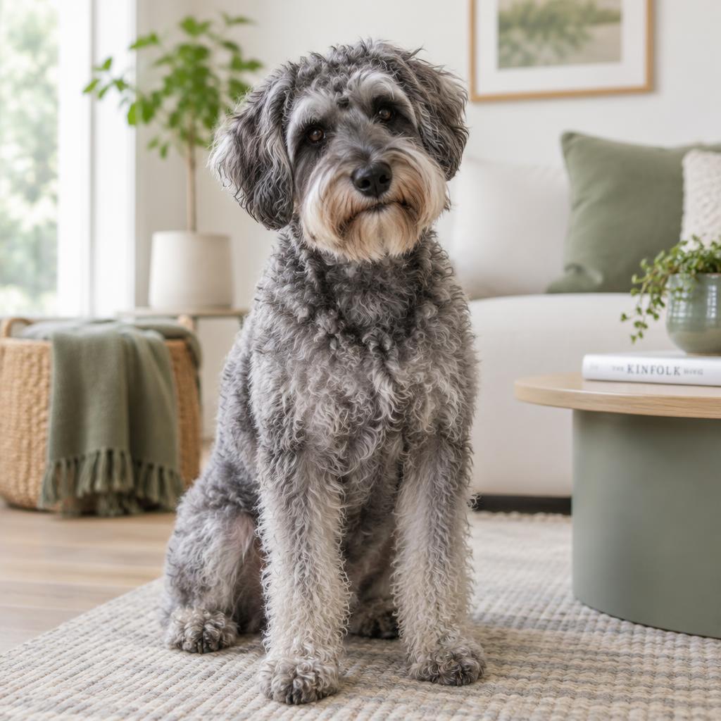 Schnoodle dog portrait