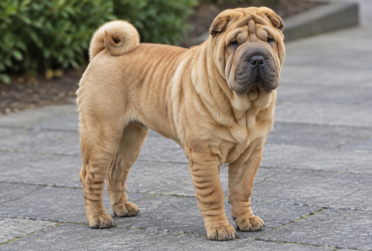 Shar Pei dog portrait